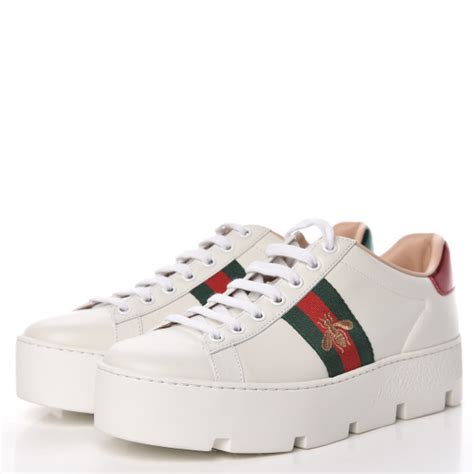 gucci ace platform white|Gucci ace platform sneakers women.